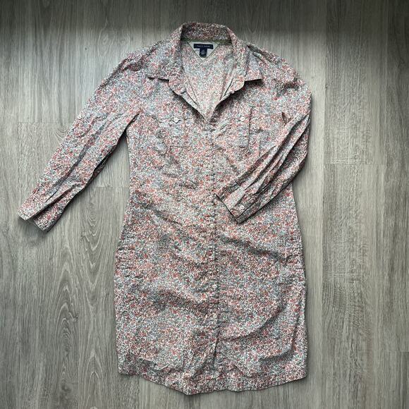 Tommy Hilfiger Women's Floral Shirt Dress Roll Tab Sleeve Boho Cottagecore S - Picture 2 of 14